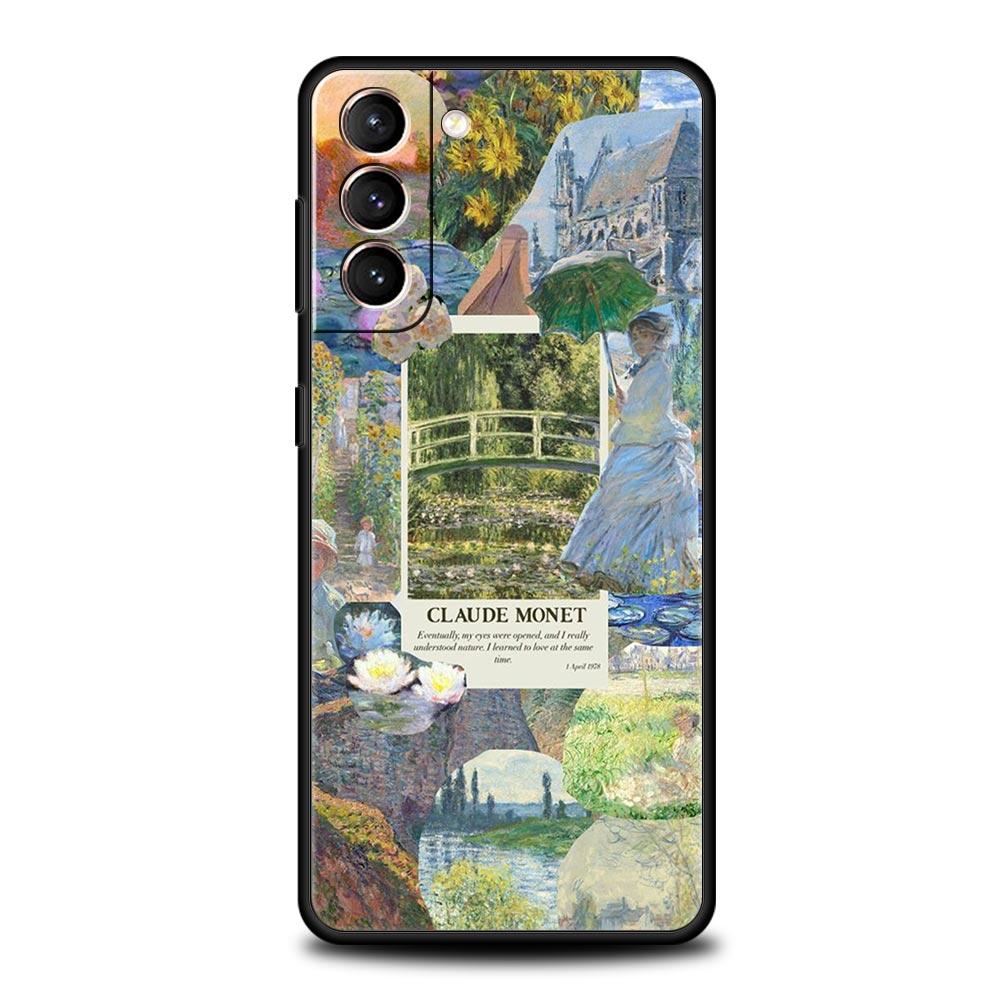 Handyhülle für Samsung Galaxy S24 S23 S22 Ultra S20 S21 FE 5G S10 S9 Plus S10E S8 S7 Edge Weiche Silikonhülle Claude Monet Kunst