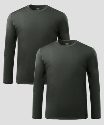 ARMEDES [2Pack] Lightweight Coolon Round Long Sleeve T-Shirt Ar-214 (6 Colors) (Type A)