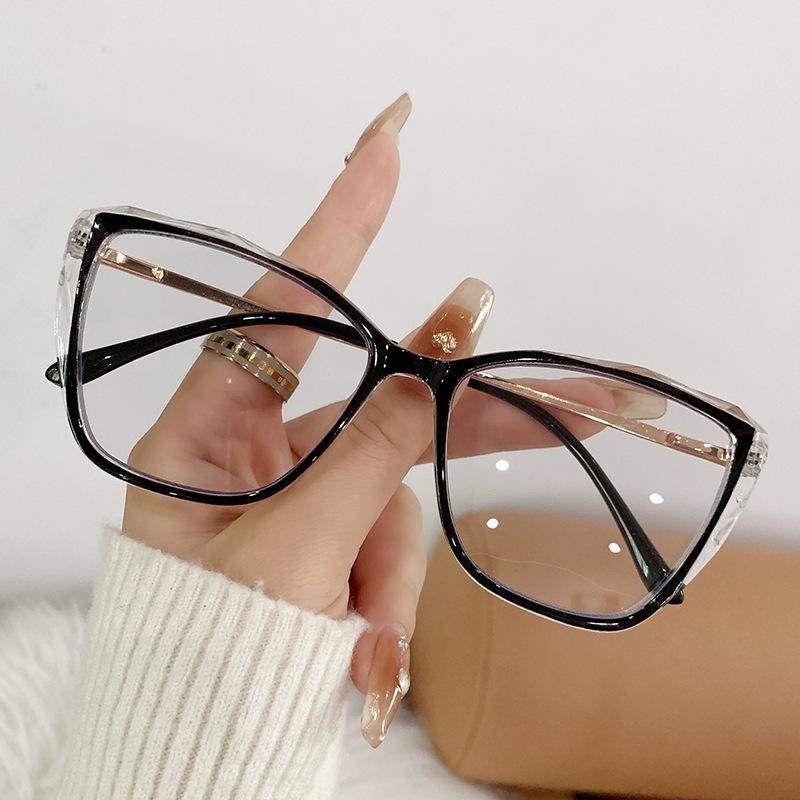 2025 new transparent edging glasses frame, anti blue light glasses for women, plain PC glasses frame