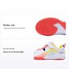 Li Ning Scarpe da Allenamento Basse Professionali Comode Antiscivolo Resistenti all'Usura per Bambini Scarpe da Allenamento per Bambini Bianco Rosso APTT014-2
