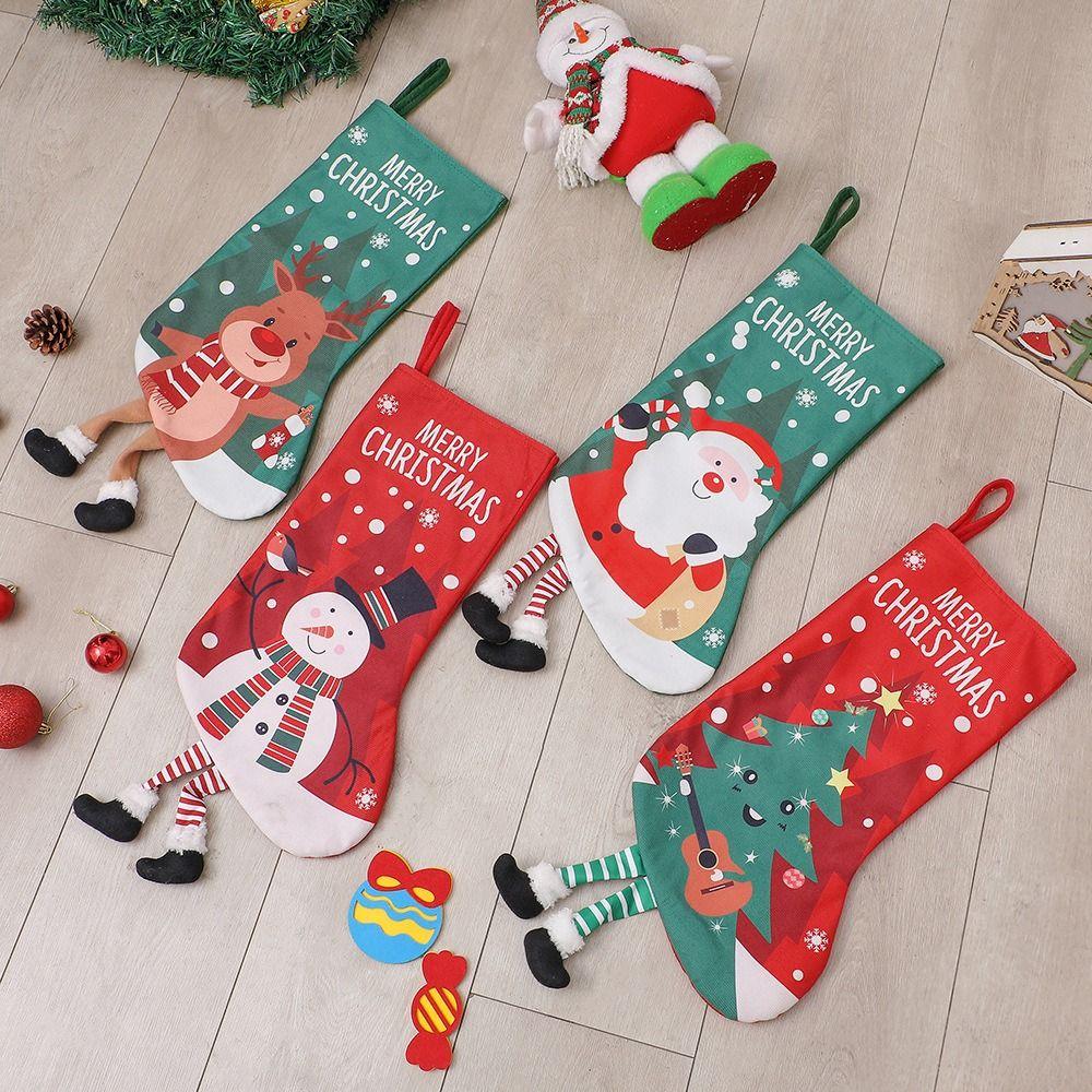 Ciorapi de Crăciun Om de Zăpadă Elan Saci Cadou Bomboane Capacitate Mare Ornamente Pom de Crăciun Cadou de Crăciun