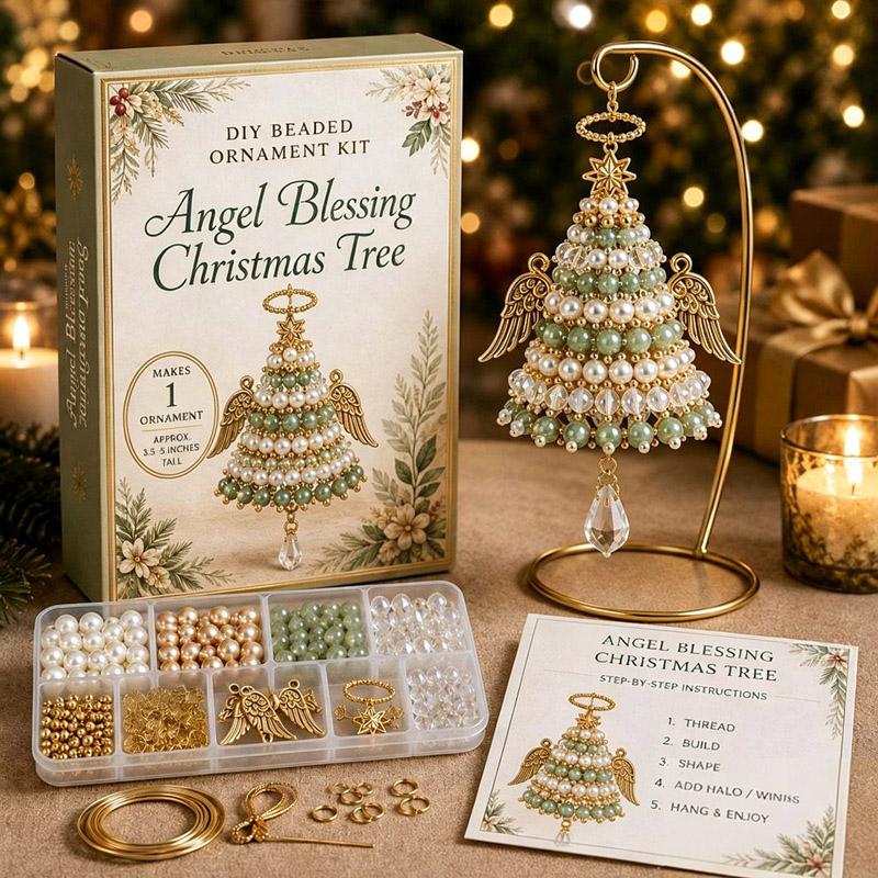 Crystal Bead Christmas Tree DIY Making Kit Desktop Decor Handmade Beaded Xmas Tree Sparkling Tabletop Ornament Christmas Gift