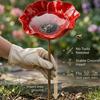 Ground Insert Metal Flower Garden Stake Iron Floral Sculpture Bird Drinking Water  Garden Lawn
