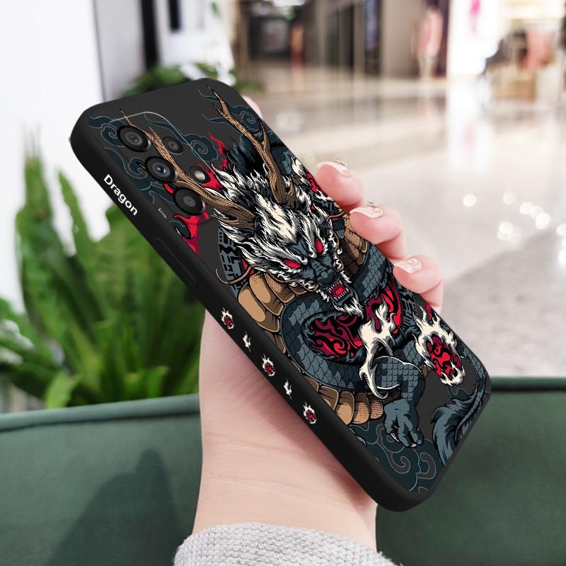 

Reversed Dragon Case For Samsung Galaxy A73 A53 A33 A23 A13 A72 A52 A52S A32 A22 A12 A71 A51 A31 A21S 4G 5G Cover Samsung A53 5G чёрный