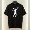 Tennis Player Silhouette Graphic Unisex Cotton T-Shirt Casual Sporty Summer Wear Trendy Fashion Top Sports Enthusiast Gift