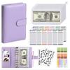 A6 Macaron PU Leather Zipper Budget Notebook with Detachable Loose-Leaf Pages