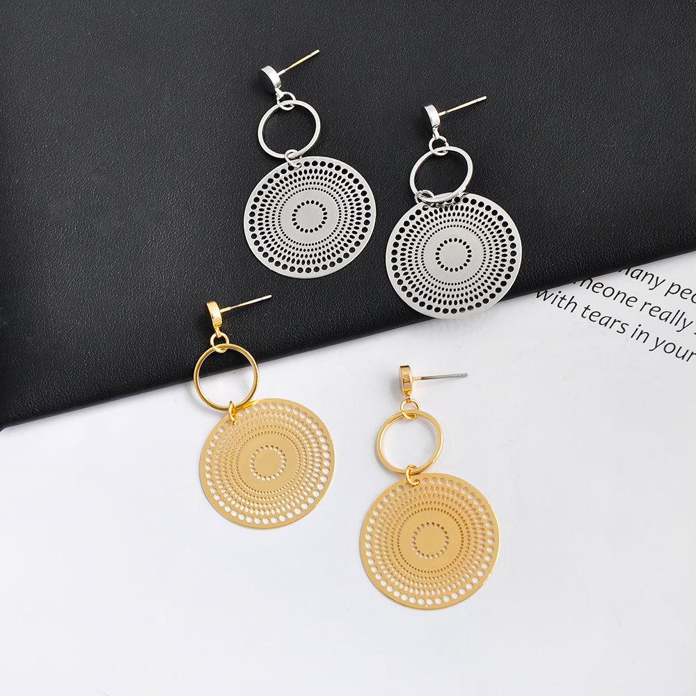 Hollow Geometric Ethnic Style Hollow Circle Earrings