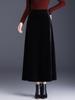 Golden Velvet High-Waisted A-Line Flare Skirt - Winter 2025 Fashion