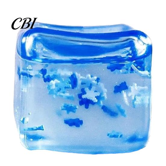 Ice Cube Fidget Toy Stress Balls with Snowflakes Inside, Sensory Squeeze Fidget, Slow Rise Soft for Kids and Adults Anxiety Relief, Birthday
