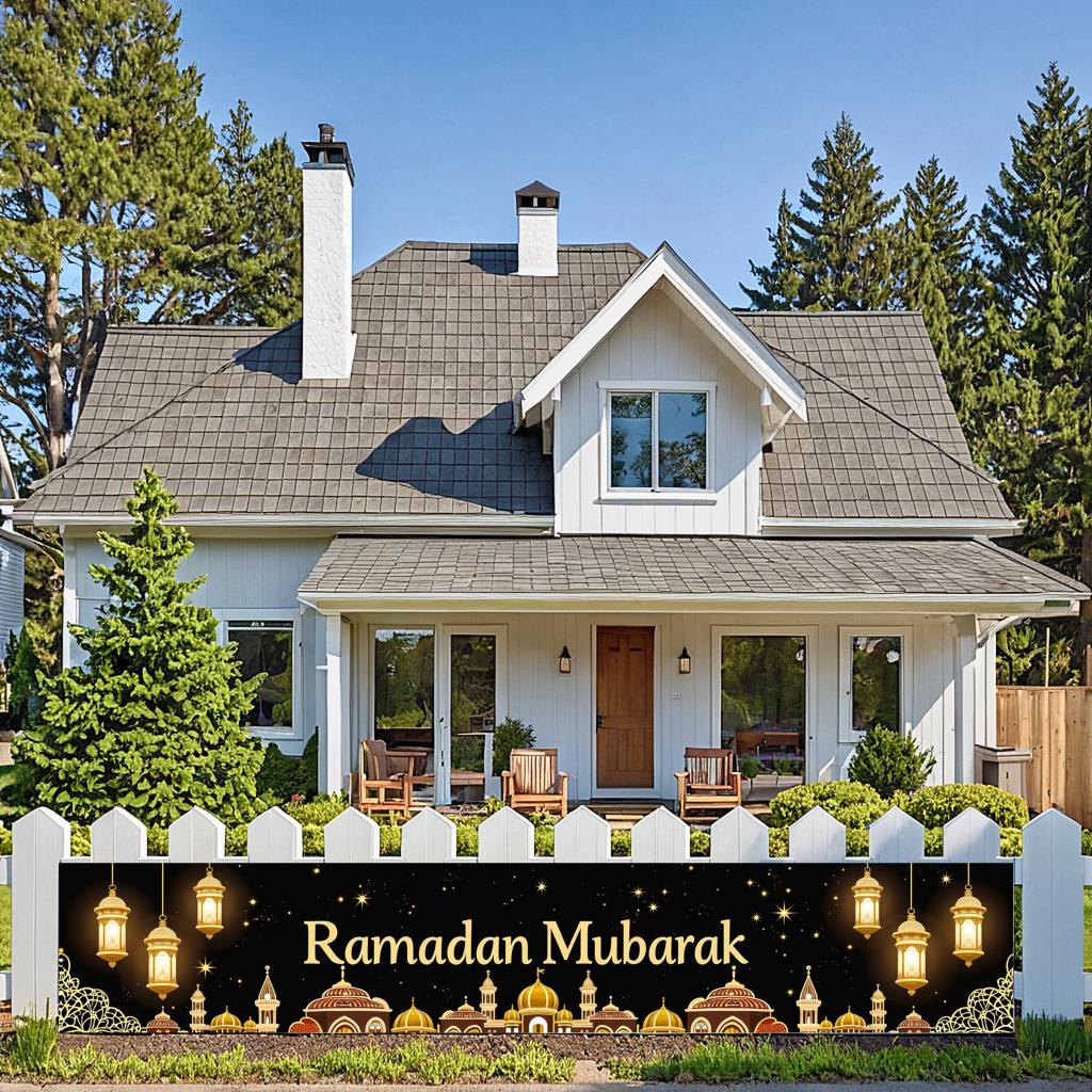 Mosque Decoration Ramadan Banner Party Supplies Hanging Lantern Decorations For Muslim Community Eid Gatherings