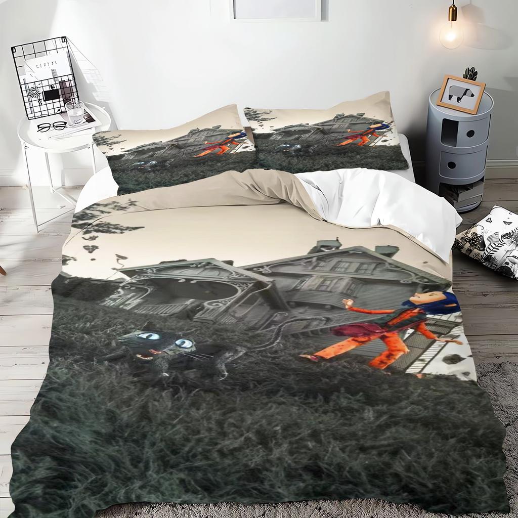 Copripiumino Coraline Set Lenzuola Miles Camera Adolescenti 100% Poliestere Decorazione Ultra Morbido Confortevole Stanza Bambini Nuovo Varie Misure