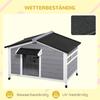 Wooden Dog Kennel for Outside, for Medium Dogs, 72H X 109L X 79Wcm, Grey