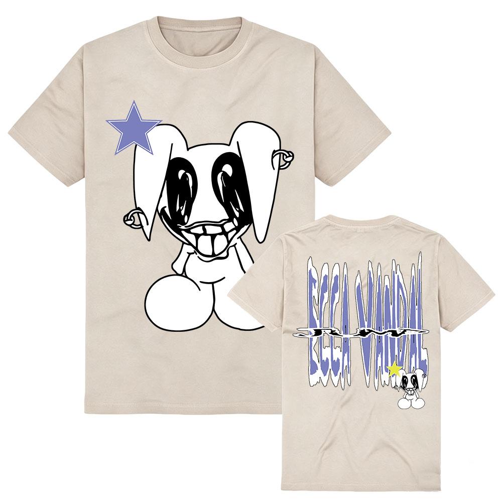 STAR BUNNY TEE ECCA VANDAL Singer Design T-shirt Graphic Print Merch Unisex Streetwear Cotton Short Sleeve Female Tshirts Soft