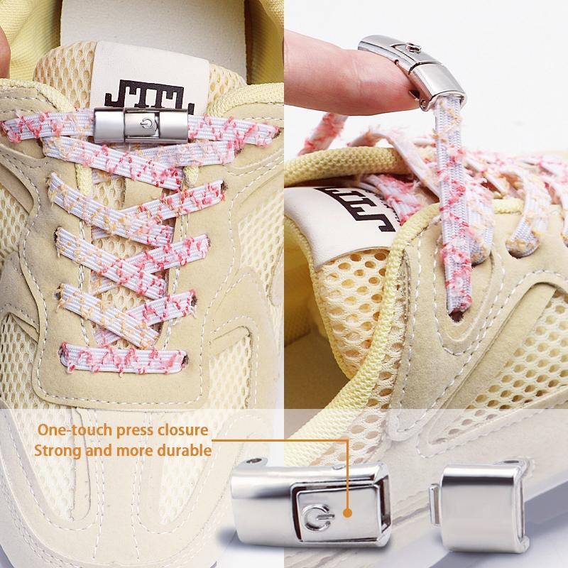 Druckverschluss Metall Schnürsenkel-Clips Schnürsenkel ohne Binden Elastische Schnürsenkel-Endkappen Faulen Sneaker Schnürsenkel-Schlösser