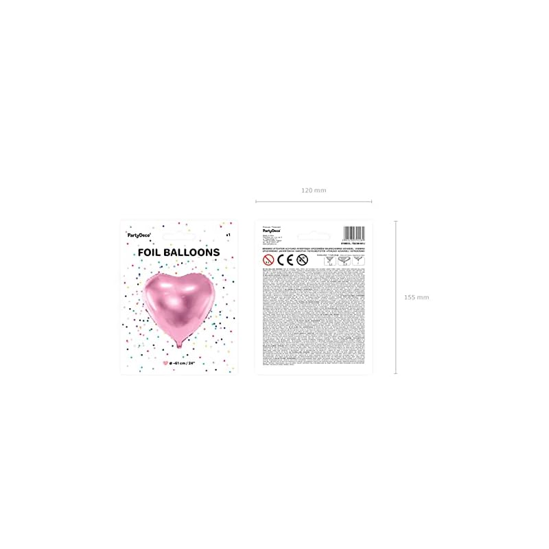 PartyDeco Heart Light Pink 61cm Film and Aluminum Balloon FB23M-081J