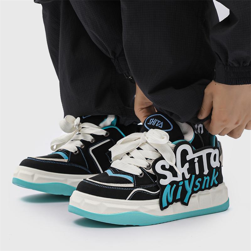 Sneakers Men for Women Trend Casual Gray Black Board Shoes Athletic Chunky Platform Couple Style Flat Shoes 2024 New Versatile