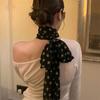 new Korean version ins chiffon polka dot long scarf women's printed high-end versatile accessory scarf neck scarf