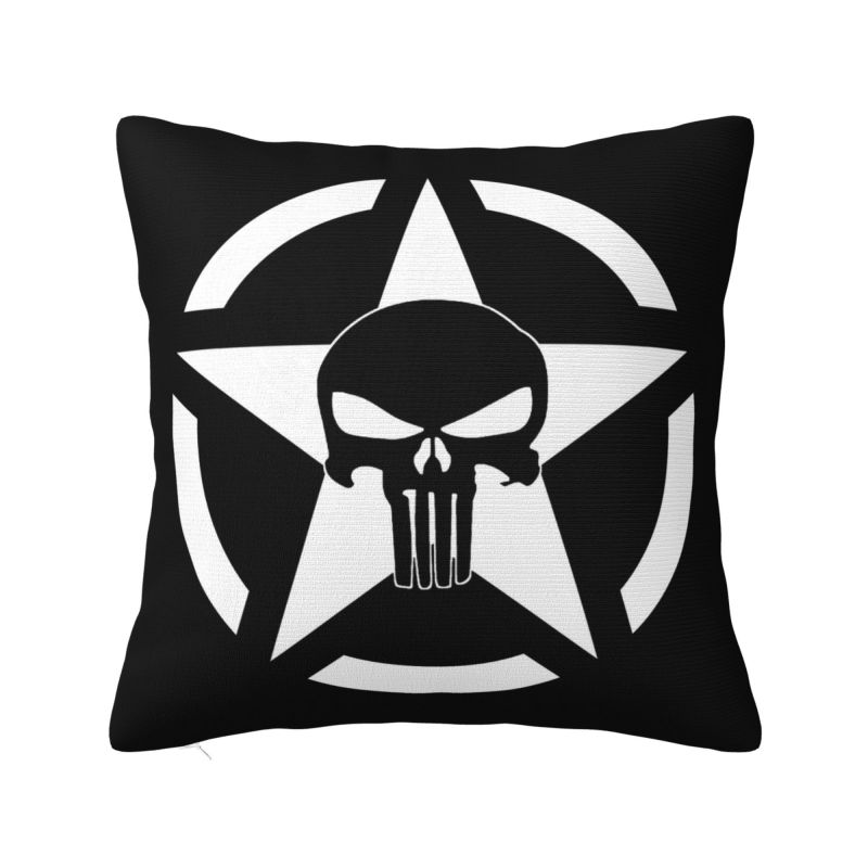 Custom Marvel Super Hero Punisher Skull Cushion Cover 40x40cm Comics Film Velvet Cute Throw Pillow Case for Sofa