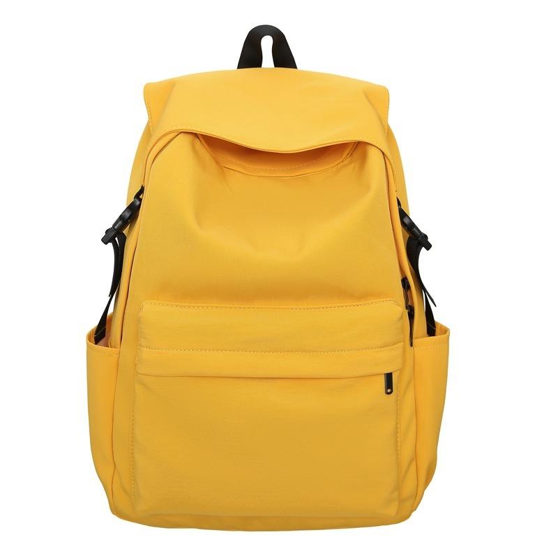 School bag solid color fashion nylon backpack women's school bag women's high school light backpack female college student backpack