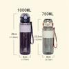 750ml/1000ml Large Capacity Sports Water Bottle Leakproof Plastic Water Cup Outdoor Travel Cycling Hiking Camping Gym Drinkware