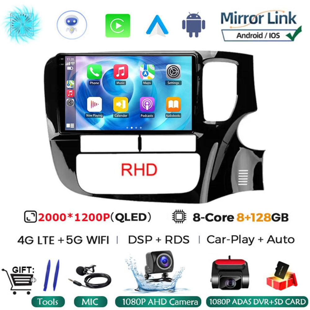 9 Inch Android 14 For Mitsubishi Outlander 3 GF0W GG0W RHD 2012 - 2018 Car Radio Autoradio Navigation GPS ADAS SWC Multimedia 4G