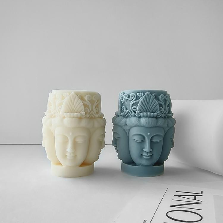 3D Buddhas Candle Mold Handmade Soap Resin Mould DIY Cake Chocolate Silicone Mold