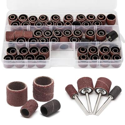 Sanding Drum Kit Grit #80 #120 Dremel Sleeves With Sanding Mandrel Sanding Band For Dremel Nail Drill Rotary Tool Abrasive Tools