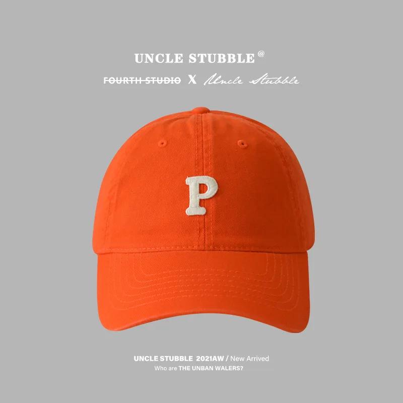 Letter P Embroidered hats Baseball Caps for Men and Woman's Adjustable Casual Cotton Sun Hats  Solid Color Visor Hats