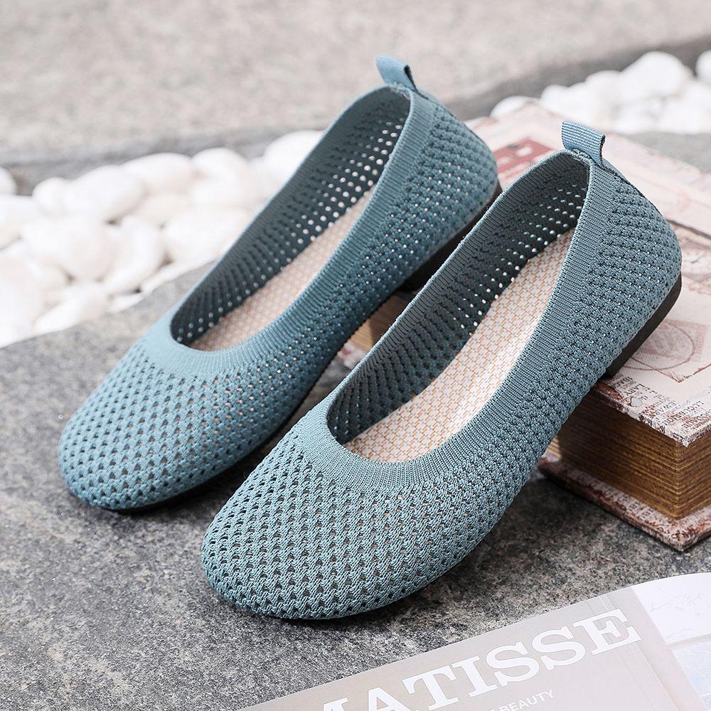 Chaussures d'été en tissu, Maille, Respirantes, Antidérapantes, Sandales décontractées confortables, Chaussures de travail noires