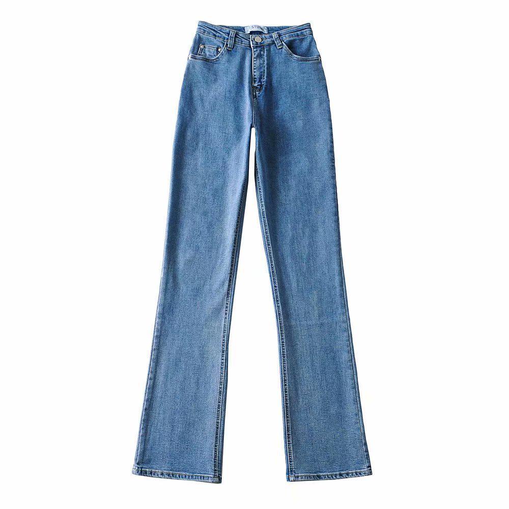 YPFF High Waist Slimming Flare Jeans – Women's Floor-Length Elastic Wide Leg Pants