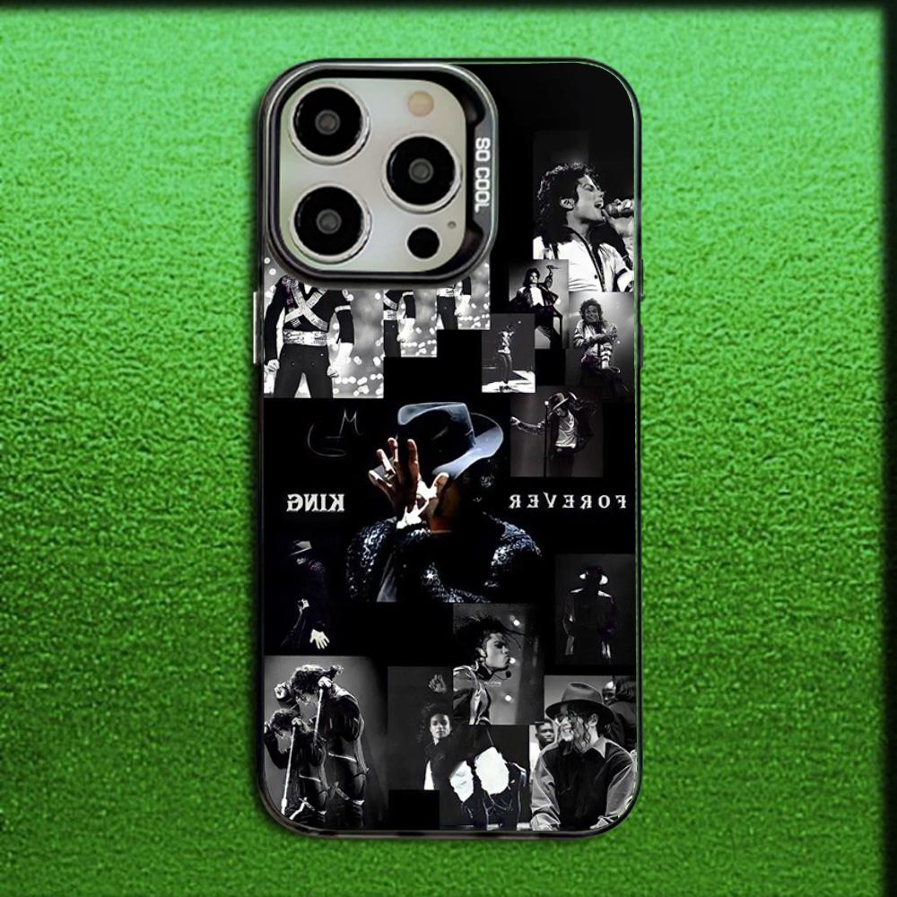Singer Michael J-Jackson Phone Case For iPhone 16,15,14,13,12,11,Mini,Pro,MAX Gray Matte Silicone Black Cover