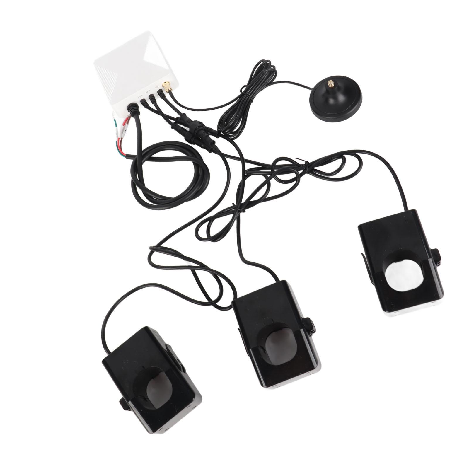 

WiFi Energy Meter 3 Phase APP Real Time Monitoring Smart Energy Monitor with 3 Pcs 500A Circuit Level Sensor 100‑240V