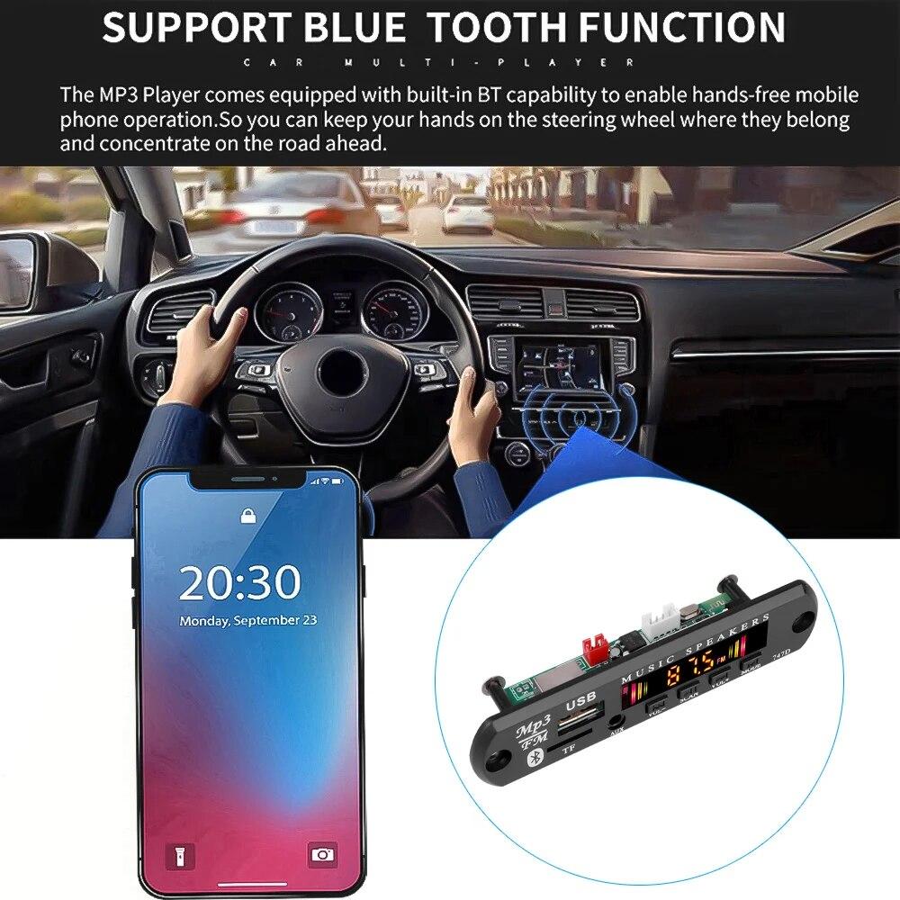 Placă de decodor MP3 WMA 9V-12V Wireless Bluetooth 5.0 Player muzical auto USB AUX TF Modul radio FM cu telecomandă