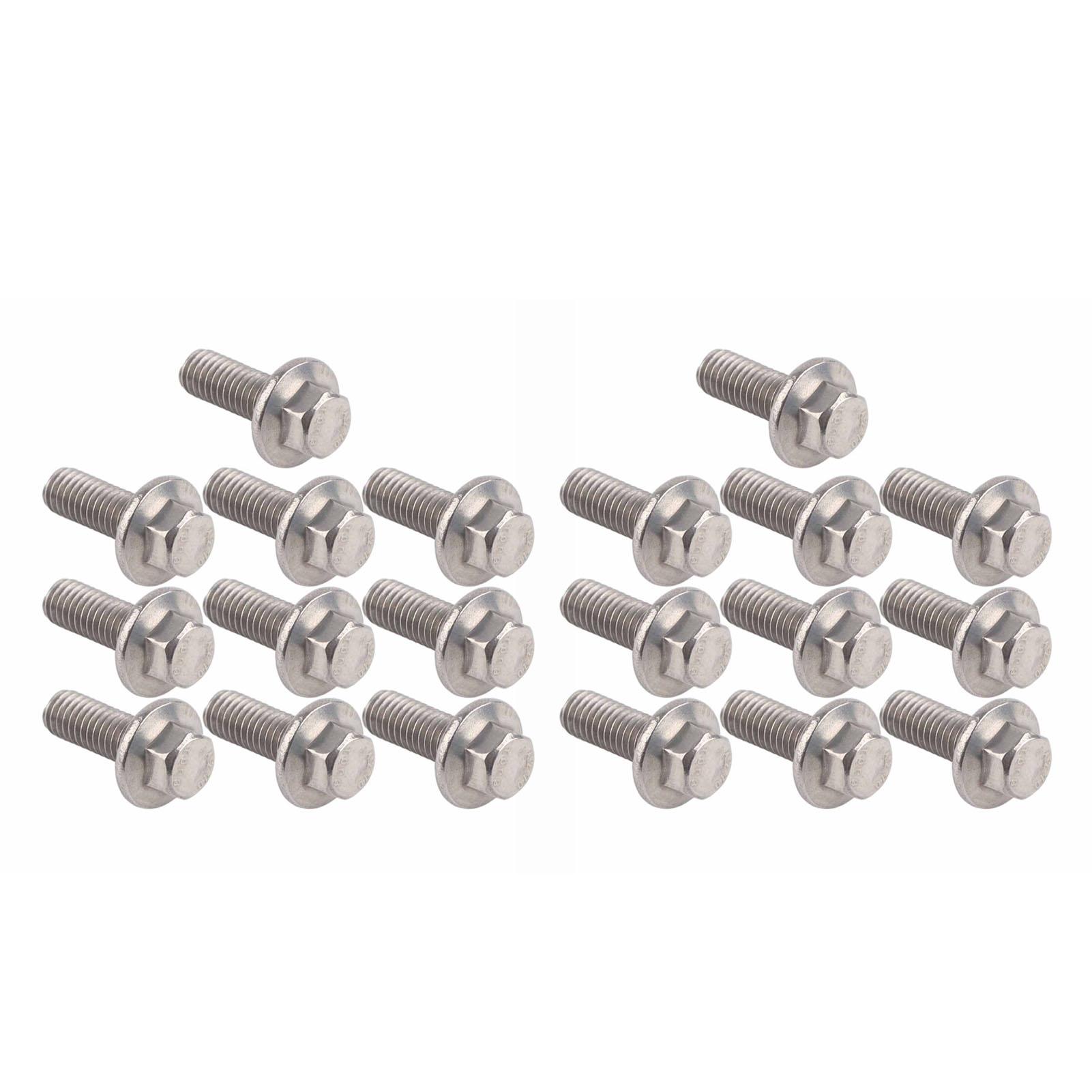 

20Pcs Flanged Hex Bolts 304 Stainless Steel Flange Head Screws M6x20 Industrial Construction Fastener
