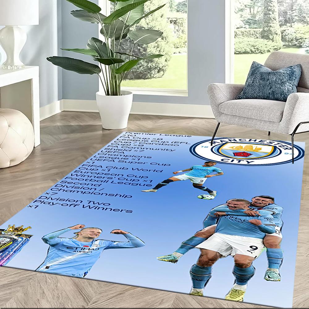 Manchester City Floor Rug Office Rug Suitable For Decorate Room Entryway Bedrooms Dining Room Antislip Carpet Decorate Offices Birthdaychristmas Gift