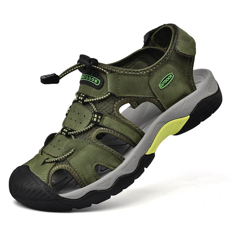 Large Size Baotou Casual Beach Leather Sandals Summer Outdoor Breathable Traceability Leather Sandals
