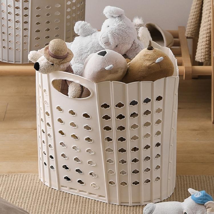 Faltbarer Aufbewahrungskorb Wäschekorb für Schmutzwäsche Tragbarer Spielzeug-Wäsche-Hohl-Organizer Multifunktionale Badezimmeraufbewahrung