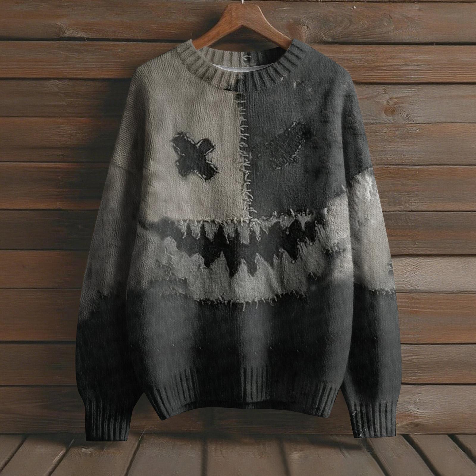 

Пуловеры с длинным рукавом для женщин, с круглым вырезом, повседневные, милые, с принтом, вязаные, оверсайз L