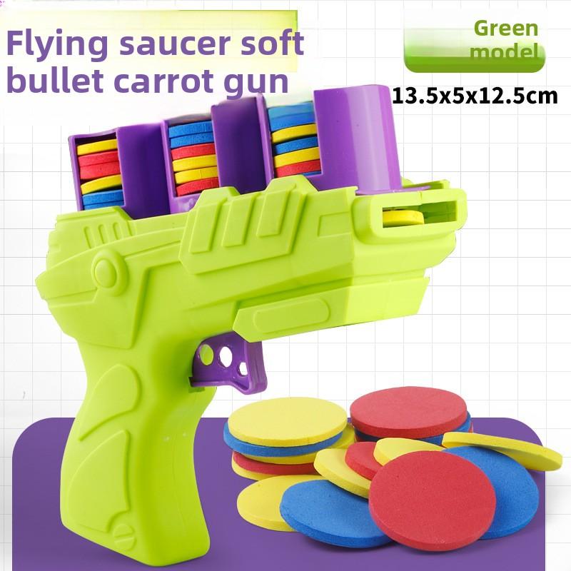 25/15 Rounds Rapid Fire Flying Disc Launcher Gun Eva Soft Bullet Toy For Kids Outdoor Games Safe Foam Shooter For Children Gift