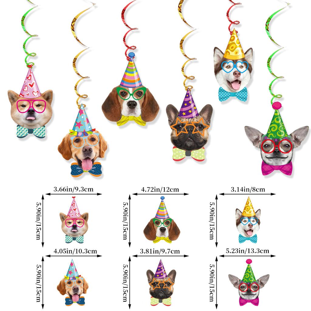Pet Birthday Theme Party Decoration Dog Cartoon Flag Latte Paper Cup Plate