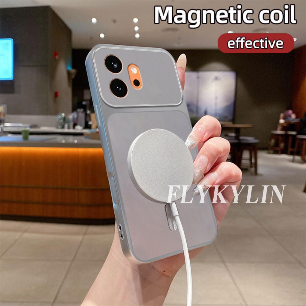 For Honor 600 Lite 400 Smart 500 300 200 100 90 80 70 Metal Soft Silicone Magnetic Wireless Charging Anti Drop Protective Cover