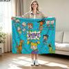 Rugrats Cartoon Print Flannel Blanket High Quality Warm Comfortable Cover for All Seasons Perfect for Gifts Home Decor