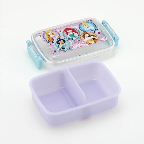 Skater Princess 24 Antibacterial Dishwasher Safe Soft Lid Tight Lunch Box, Square Shape, 450ml, Chopsticks and Chopstick Case Set, Lunch Pouch, Ariel,