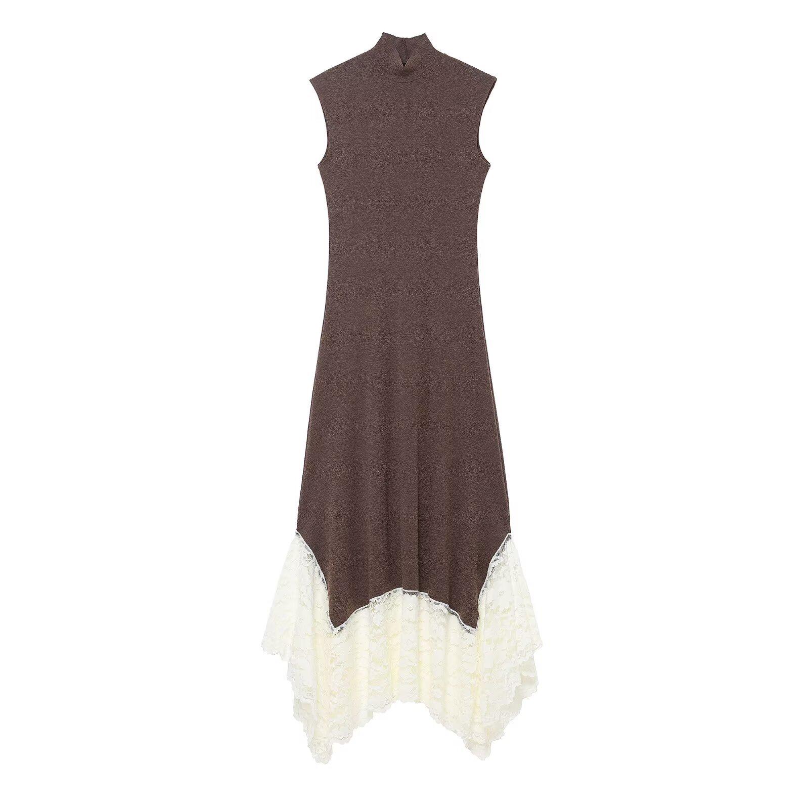 European American Women s Lace Patchwork Long Dress Medium