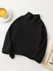 Children's Korean Style Long-Sleeve Mock Neck T-Shirt, Solid Color, Autumn/Winter, Versatile Base Layer for Boys and Girls.