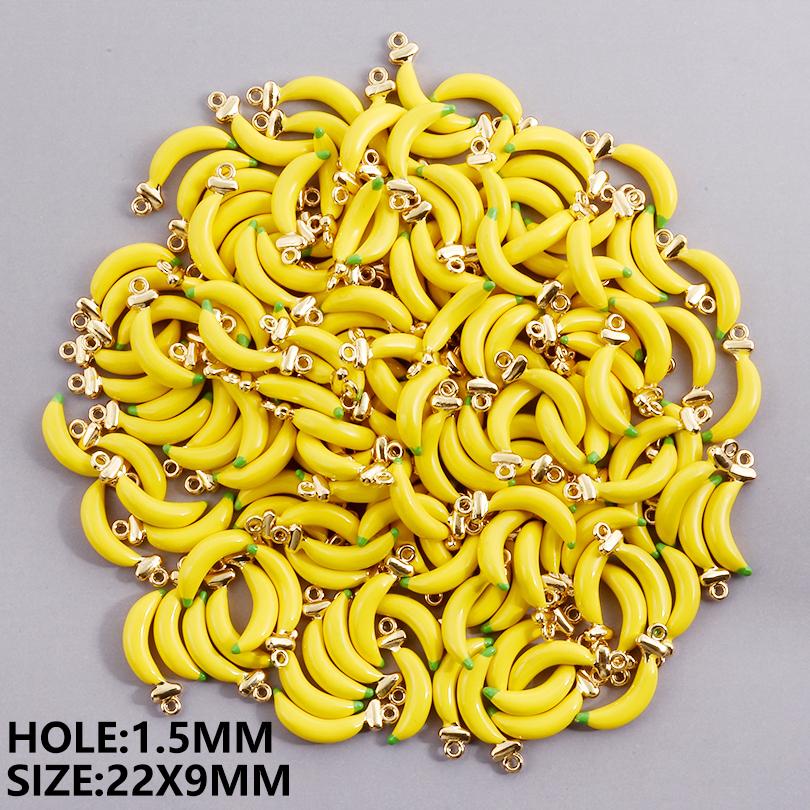 5pcs Enamel Charm Ladybug Bee Croissant Ice Cream Charms For Jewelry Making Supplies Food/Animal Pendant 3D Banana DIY Materials