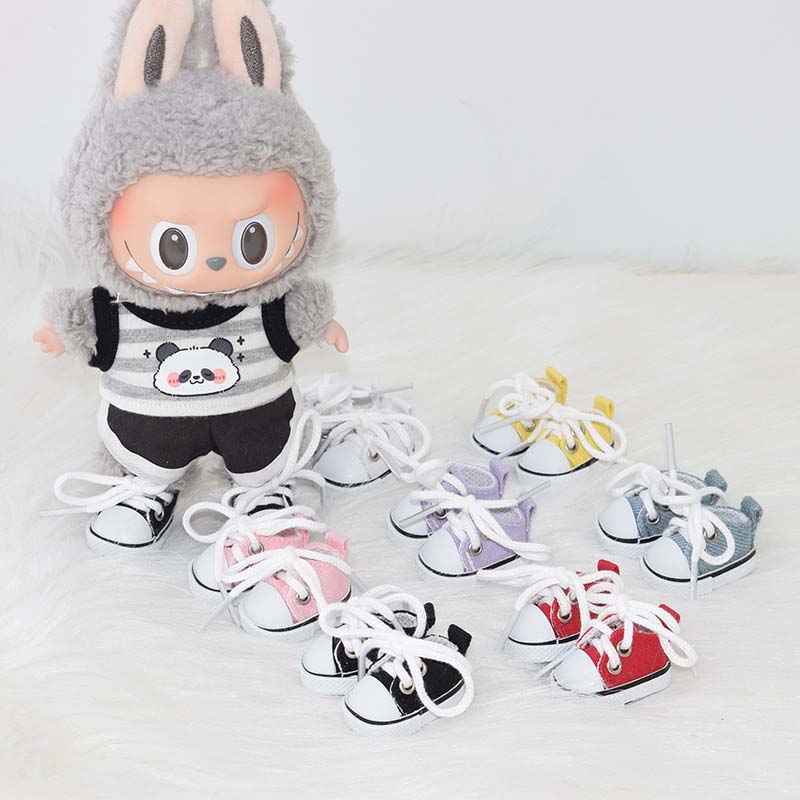 For Labubu Canvas Shoes Suitable For 17Cm Labubu Dolls Shoes Boots Toys Casual Sports Shoes Dolls Accessories Diy Doll Toys
