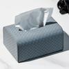 Scatola Portatovaglioli Rettangolare in Pelle a Griglia Intrecciata Creativa Scatola Portatovaglioli Estraibile Decorazione per Casa Camera da Letto Soggiorno