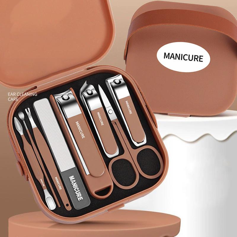 Anti-Splash Nail Clipper 8pcs Set Home Nail Care Kit Non-Slip Nail Trimmer Toenail & Fingernail Clippers