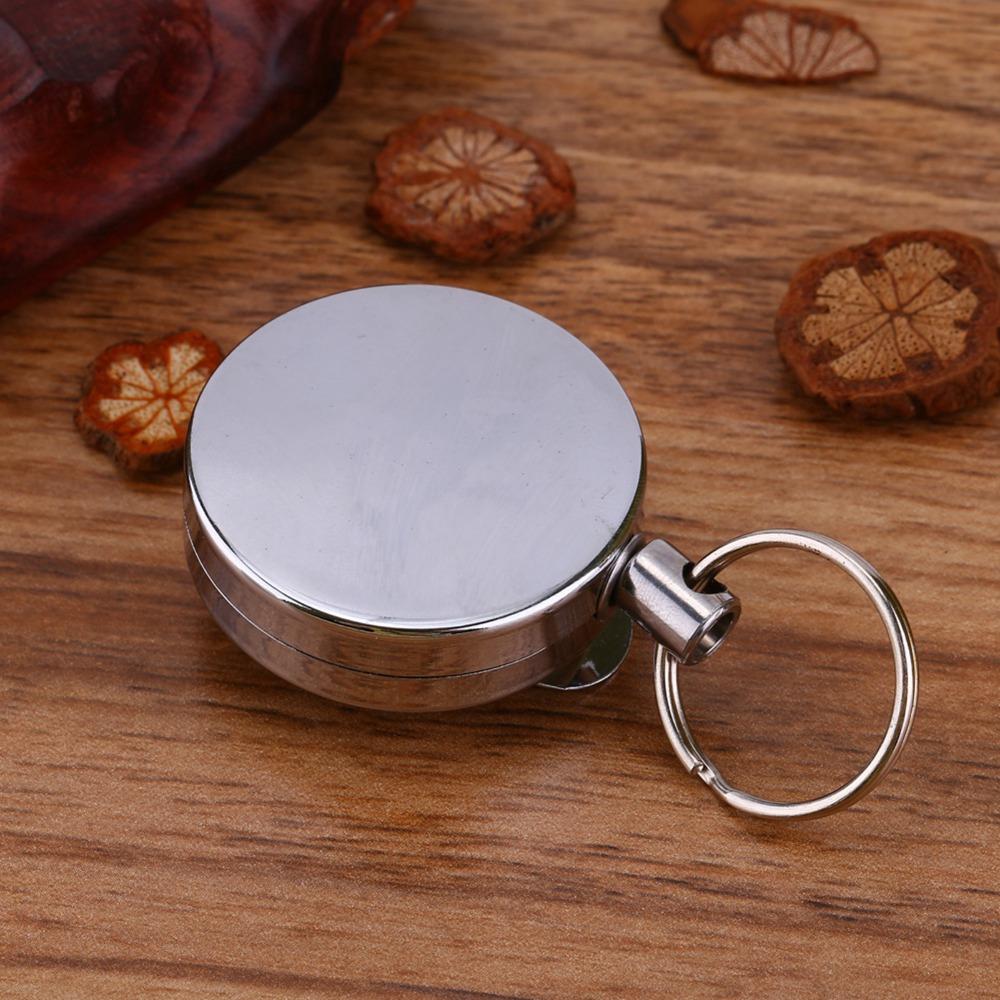 2 Pcs 65cm Retractable Pull Chain Metal Retractable Badge Holder Pull Chain Reel  Education Sector